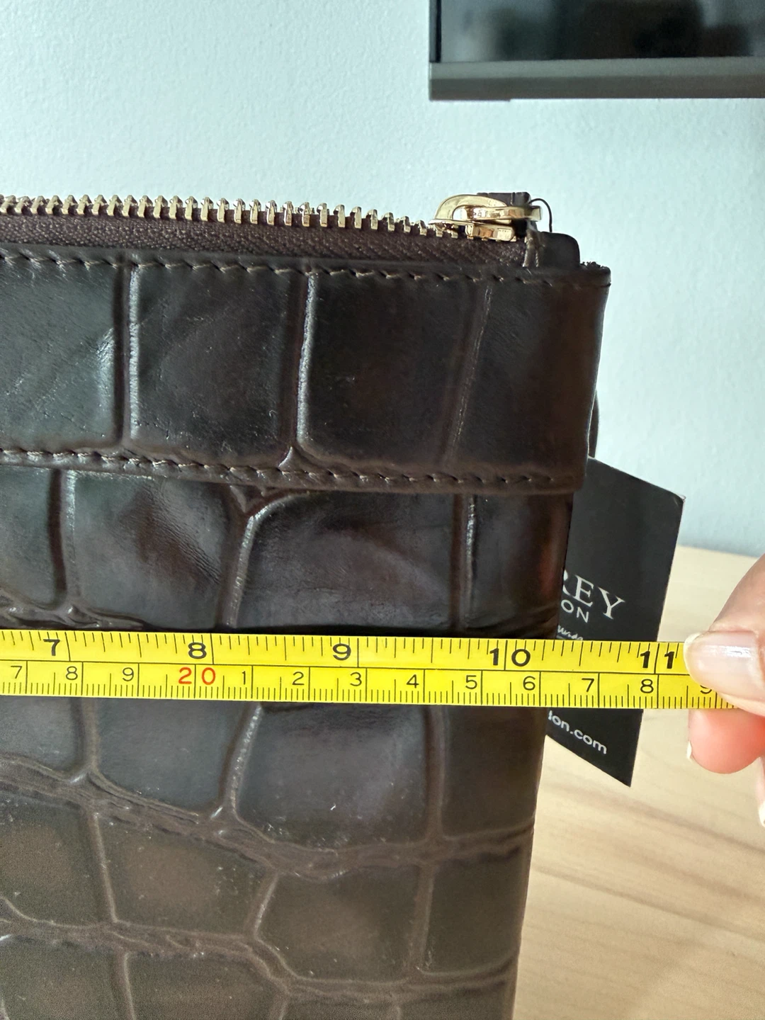 Osprey London Brown Croc Clutch Bag - photo 3