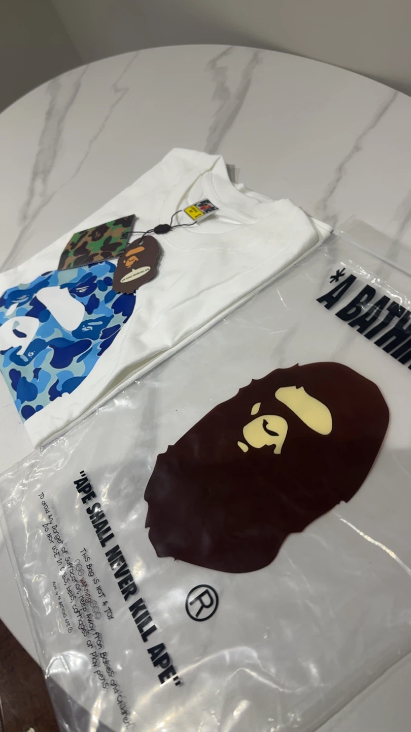 1 medium 1 small Blue Bathing Ape tee (Bape)