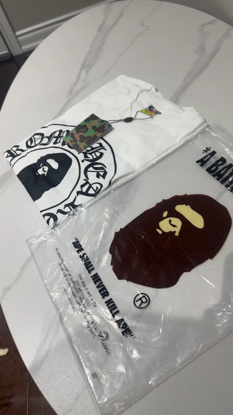 3 medium and 1 large Bathing Ape chrome tee (Bape)