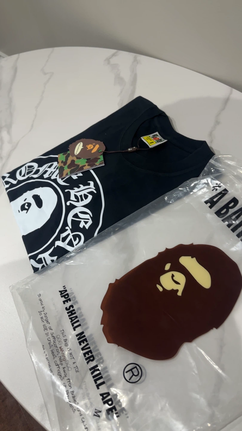 1 medium 2 large chrome Bathing Ape Tee (Bape)