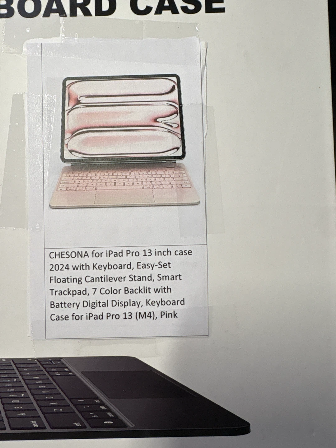 CHESONA Wireless Keyboard Case for iPad Pro 13 inch, Pink - photo 2