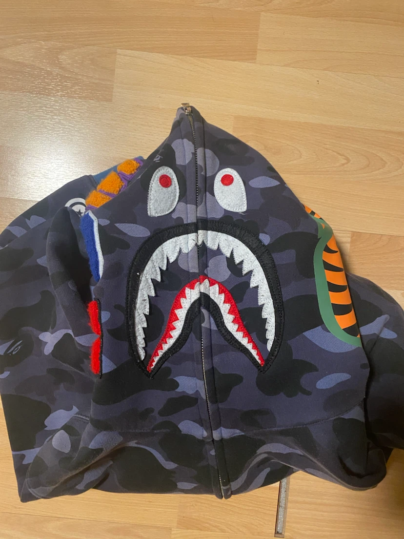 BAPE Shark Full Zip Hoodie - dark blue Camo - photo 2