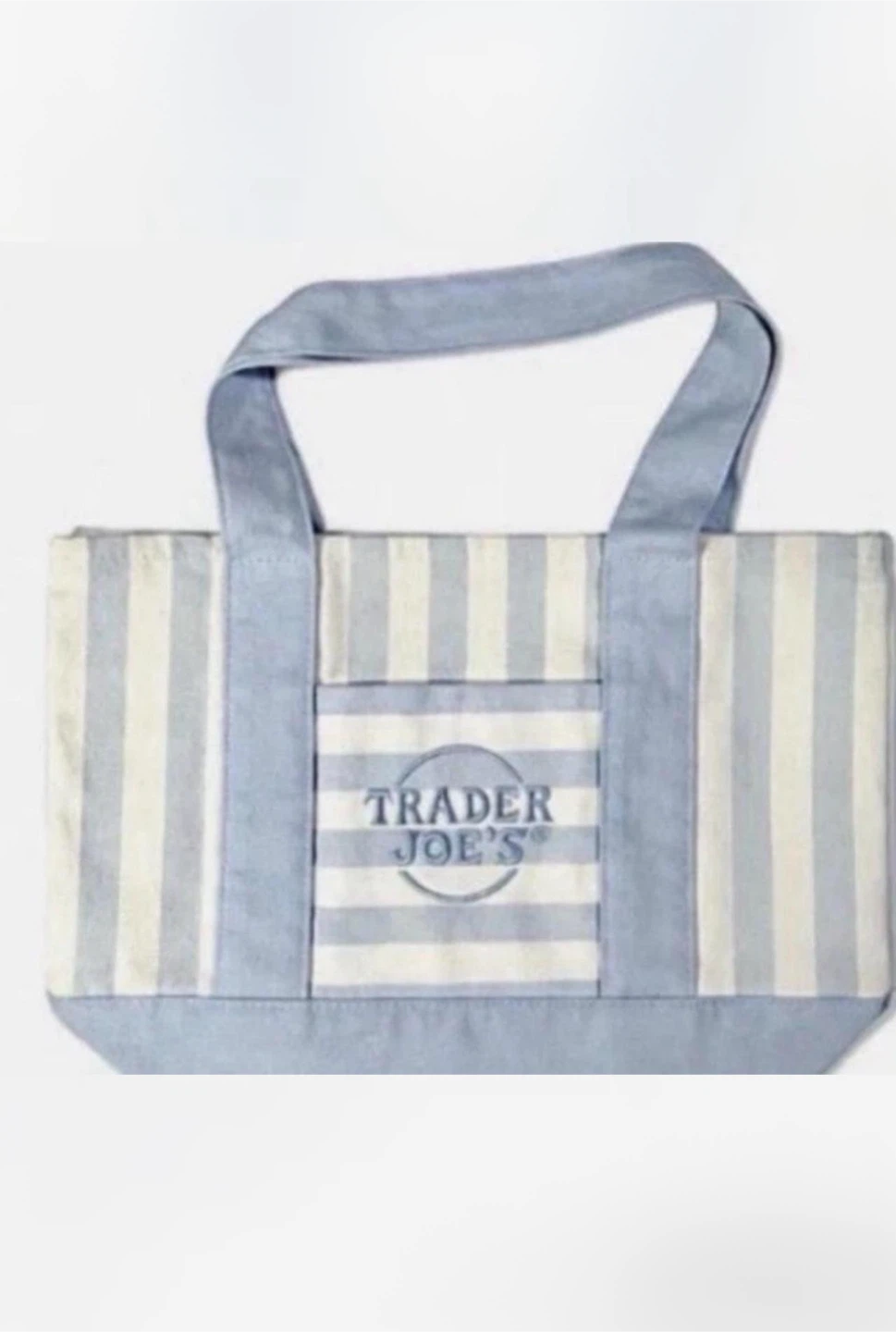 Trader Joe's Striped Canvas Tote Bag