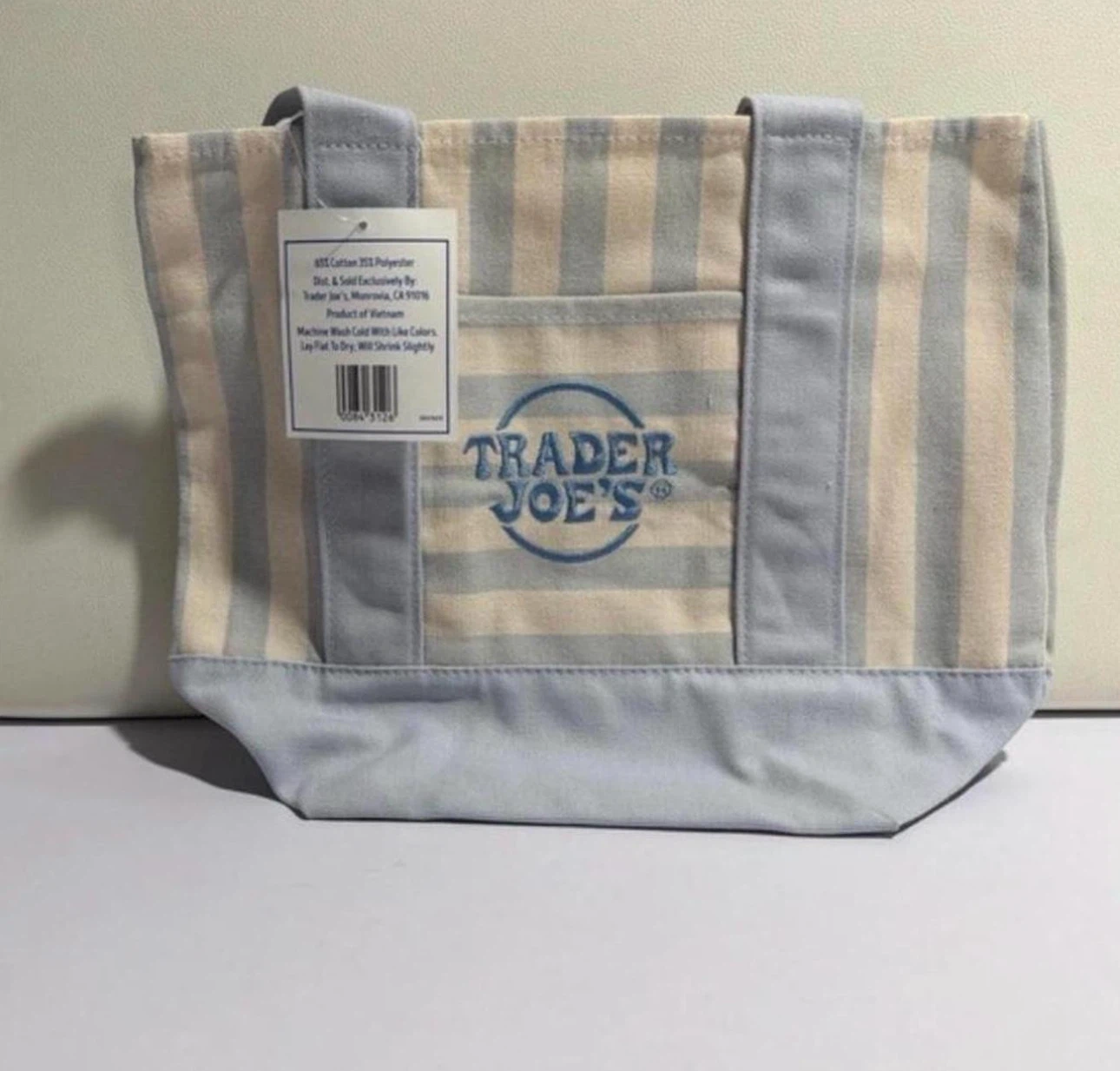Trader Joe's Striped Canvas Tote Bag - photo 2