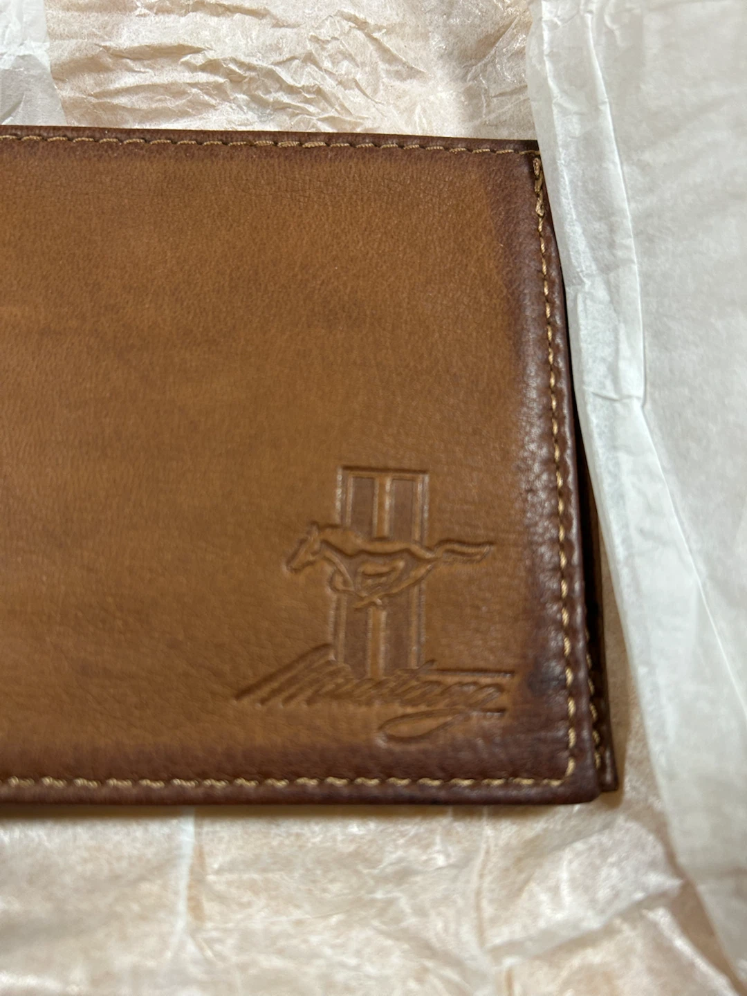 Brown Leather Mustang Bifold Wallet - photo 3