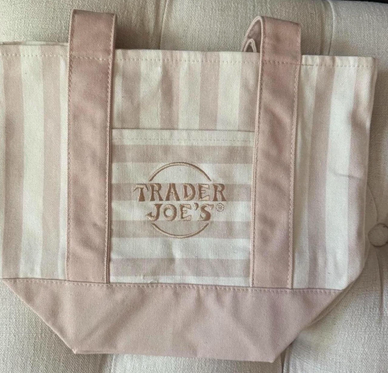 Trader Joe's Striped Mini Canvas Tote Bag