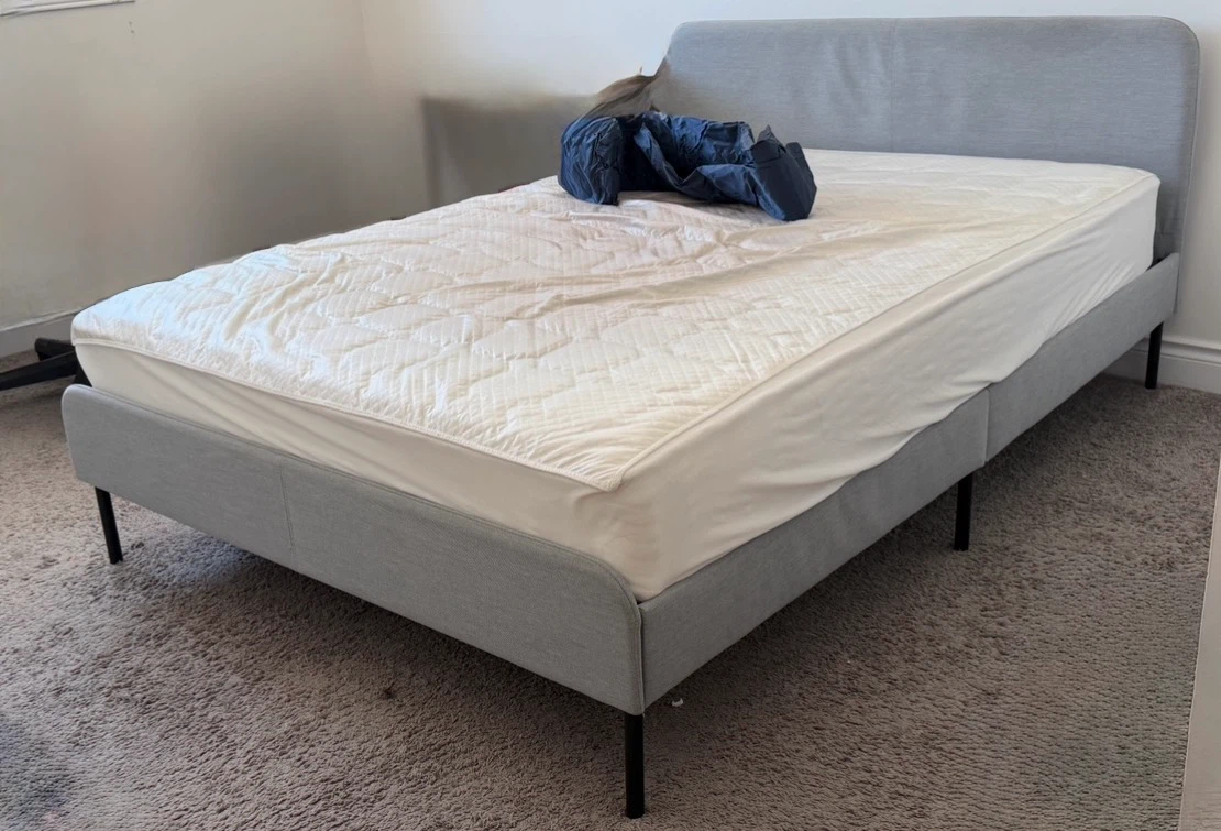 IKEA Double size Bed Frame + mattress with covers