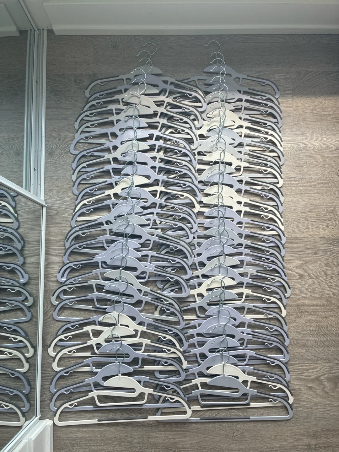 Bulk Pack of 50 Grey Plastic Clothes Hangers
