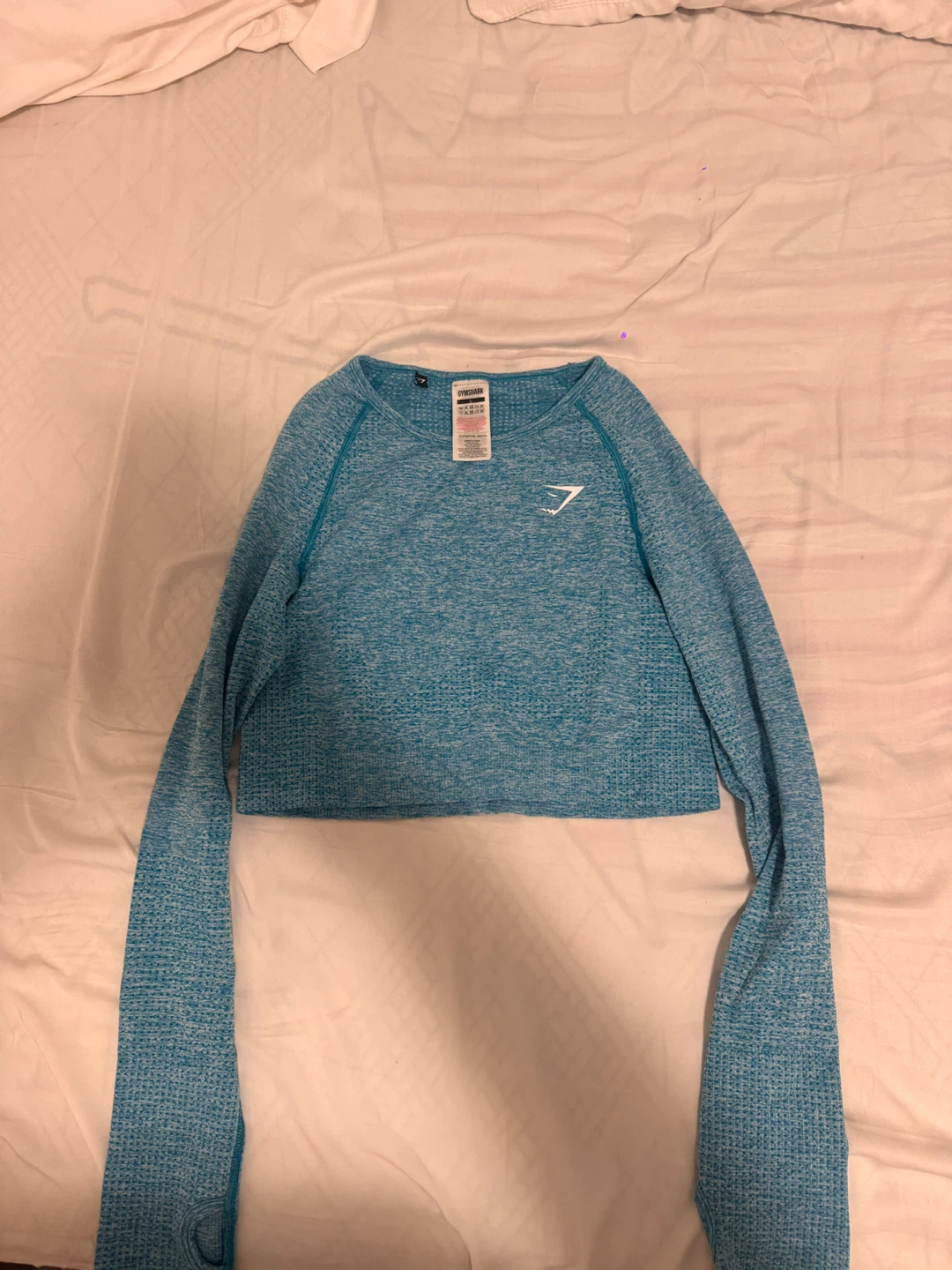 Gymshark Blue Cropped Long Sleeve Top