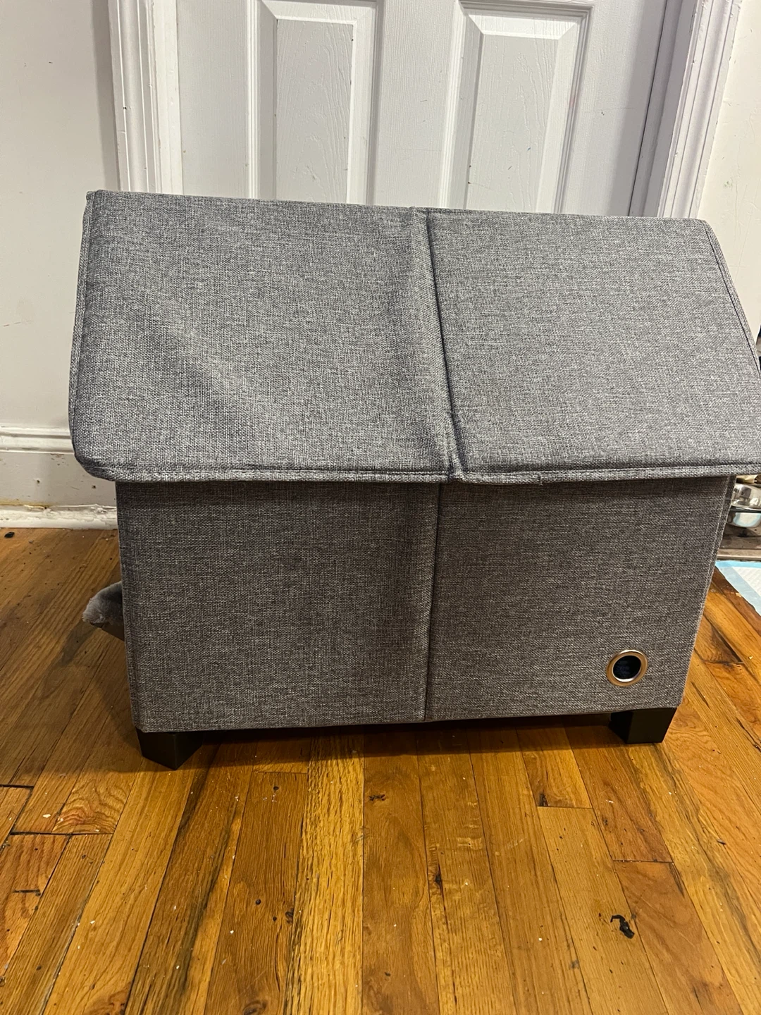 Gray Fabric Dog House Bed - photo 2