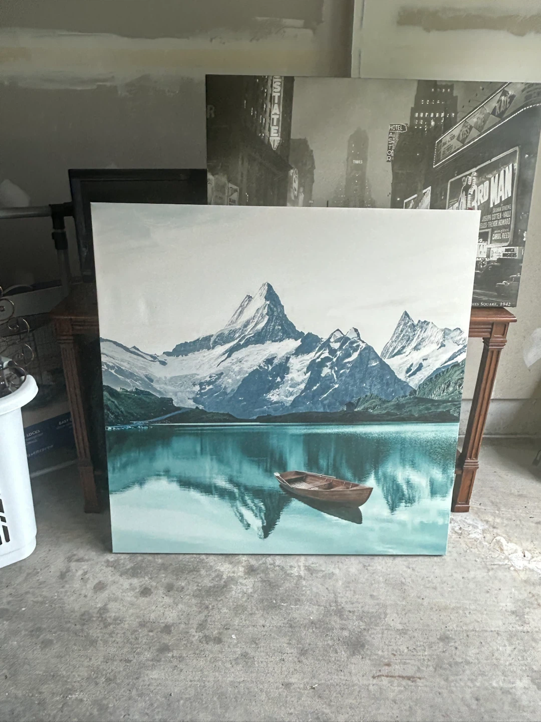 Canvas Print: Mountain Lake with Boat