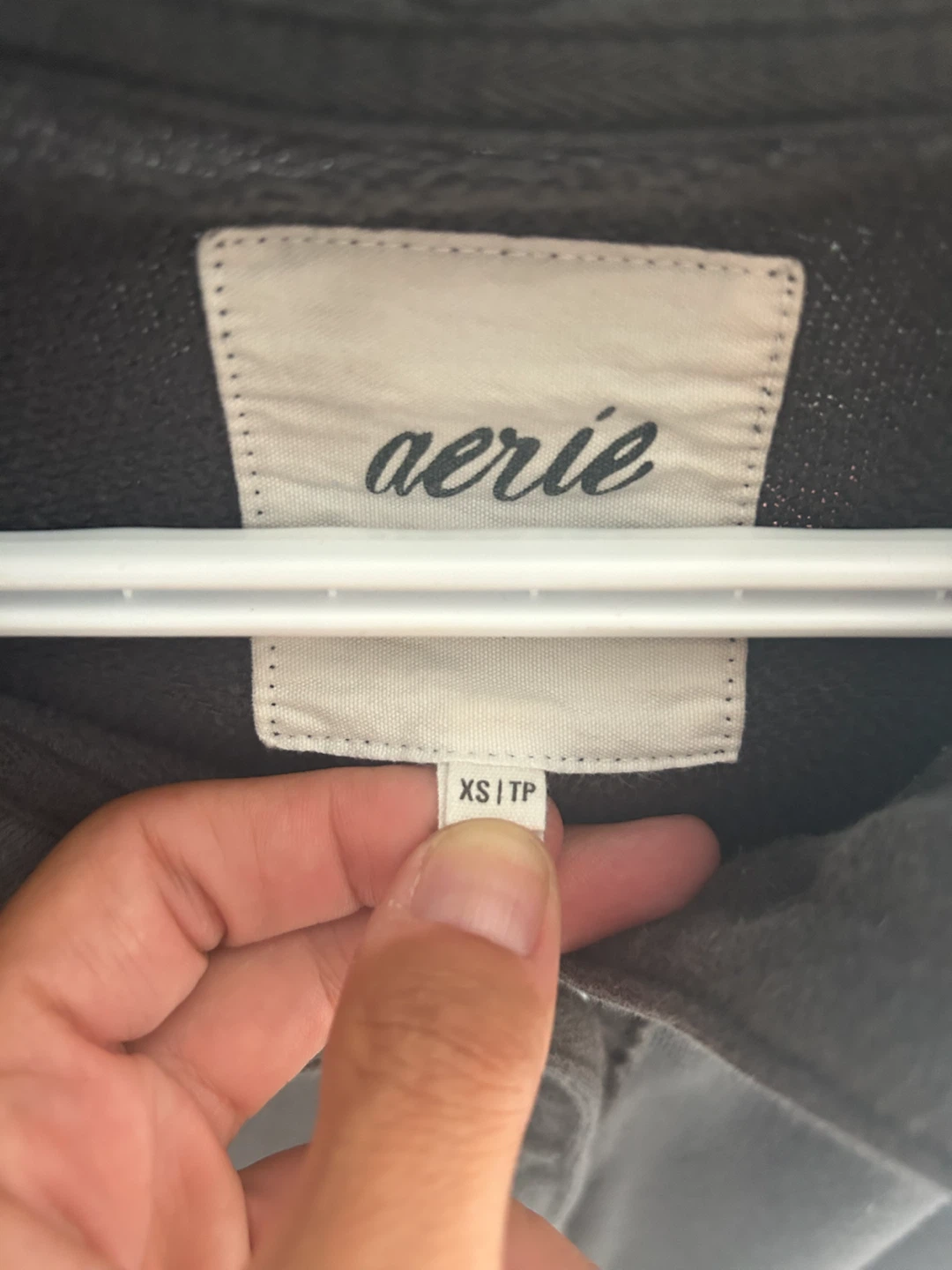 Aerie Grey Snap Neck Pullover Sweatshirt XS - photo 2