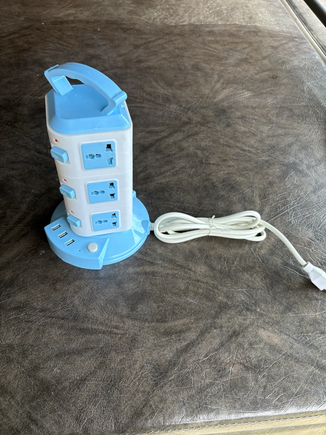 Vertical Tower Power Strip with USB Ports
