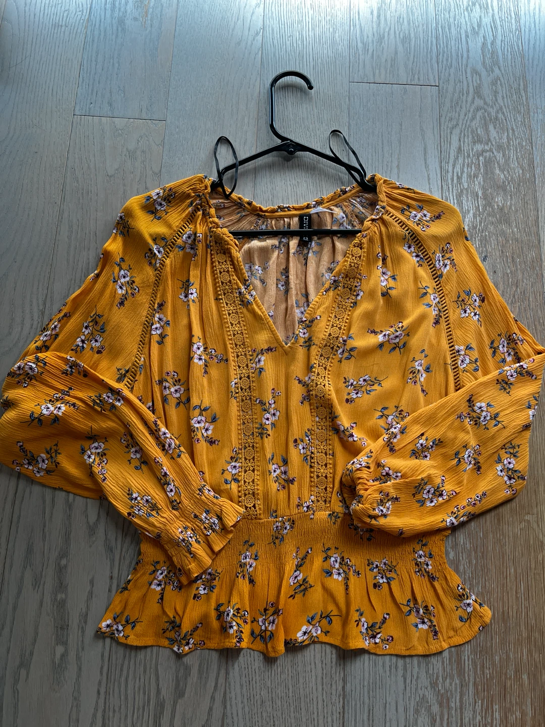 Divided H&M Yellow Floral Blouse (size 4)