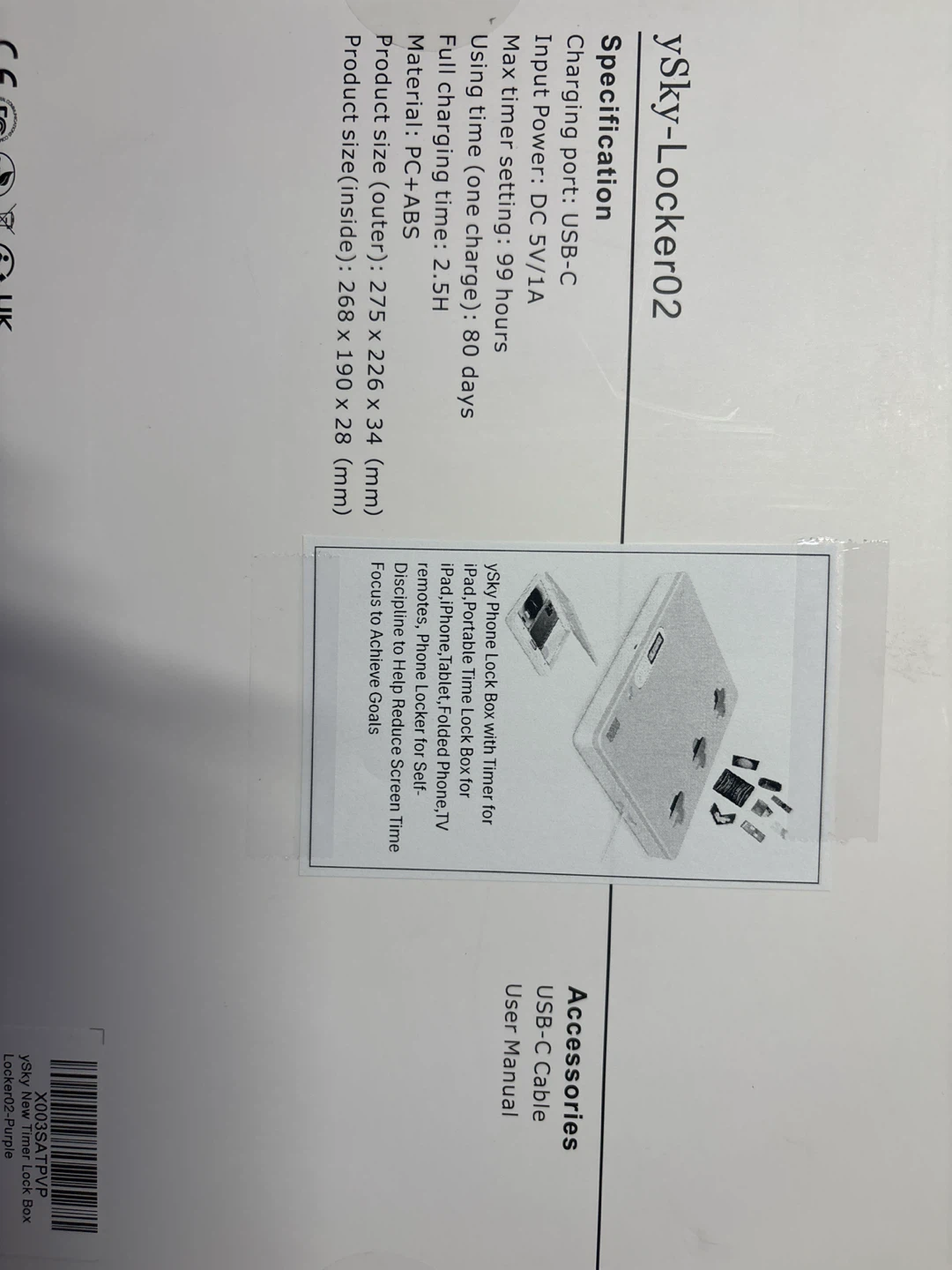 ySky ySky-Locker02 Phone/Pad Timer Lock Box - photo 2
