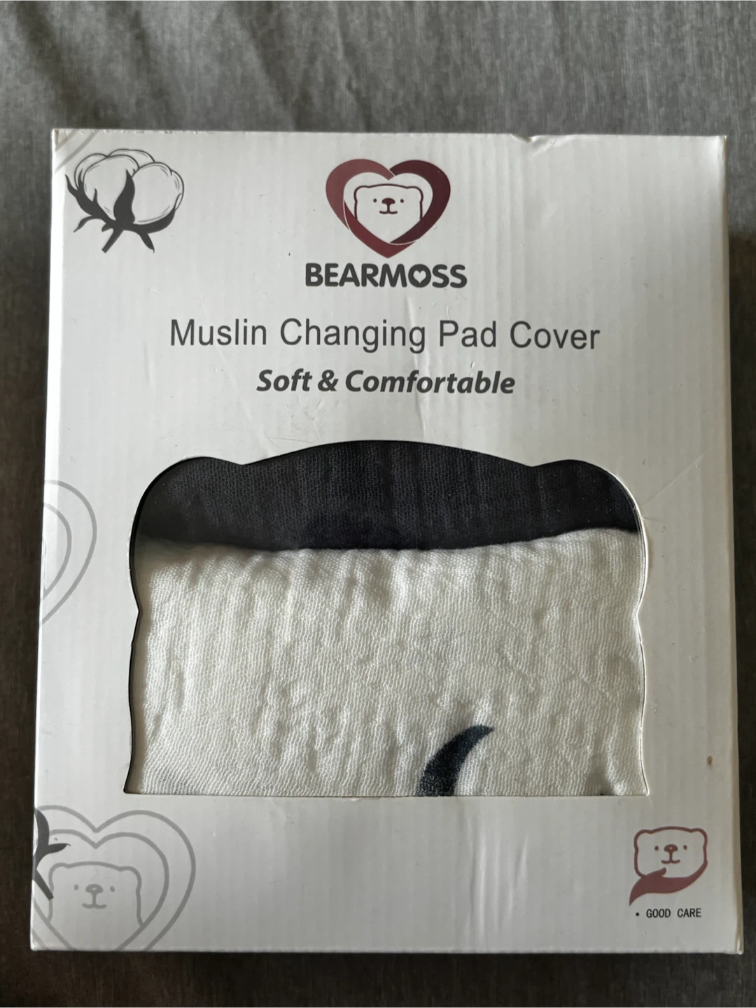 Bearmoss Muslin Changing Pad Cover