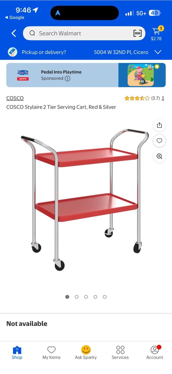 COSCO Stylaire 2 Tier Serving Cart - photo 2