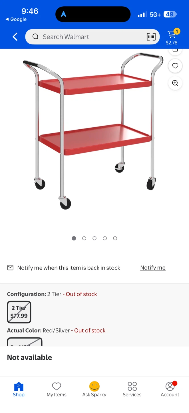 COSCO Stylaire 2 Tier Serving Cart - photo 3