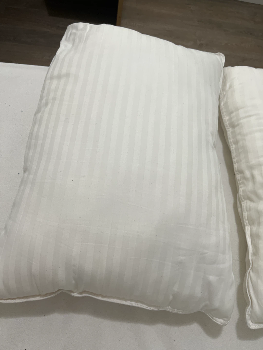 Two White Striped Pillows - photo 2