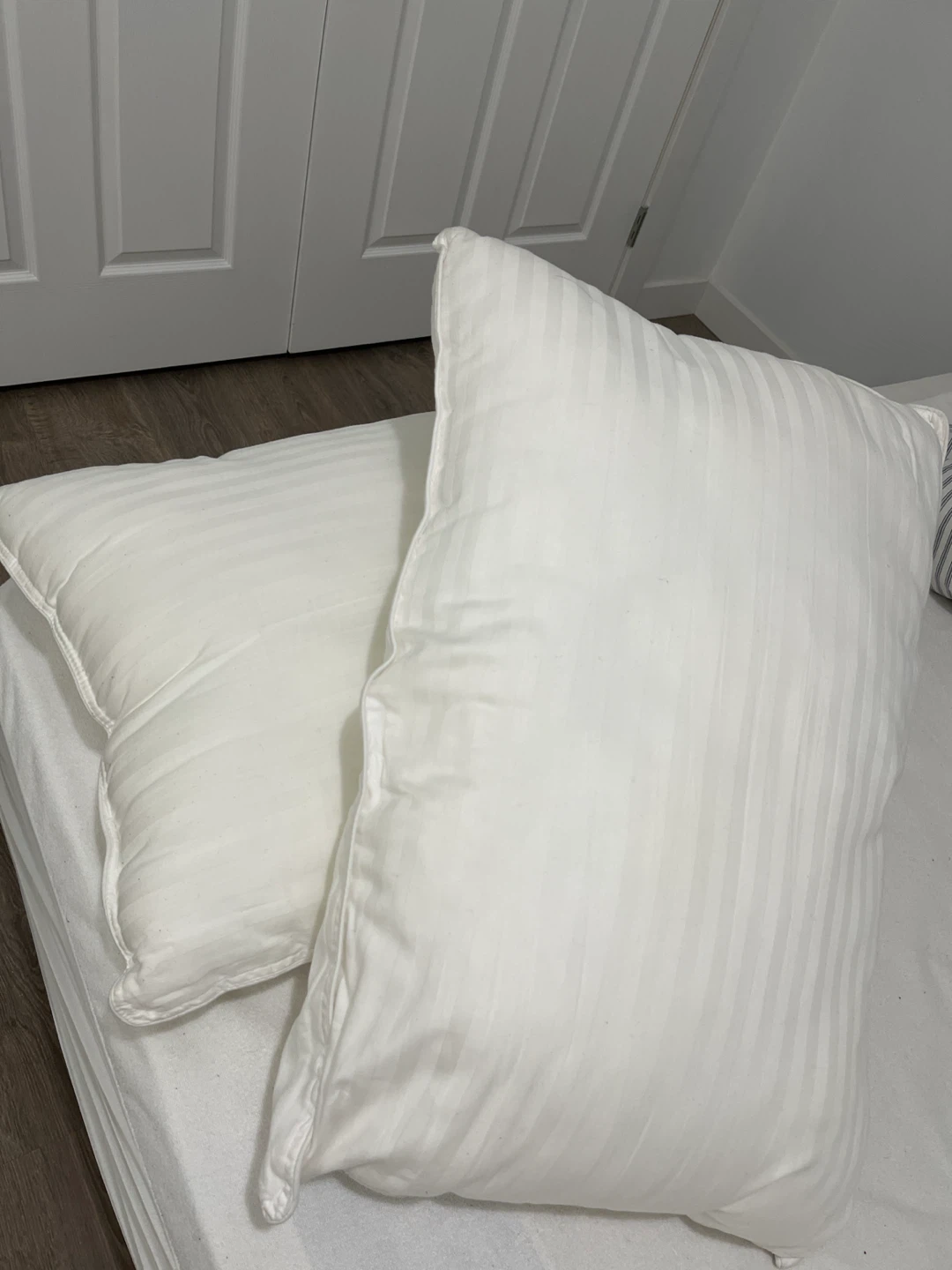 Two White Striped Pillows - photo 3