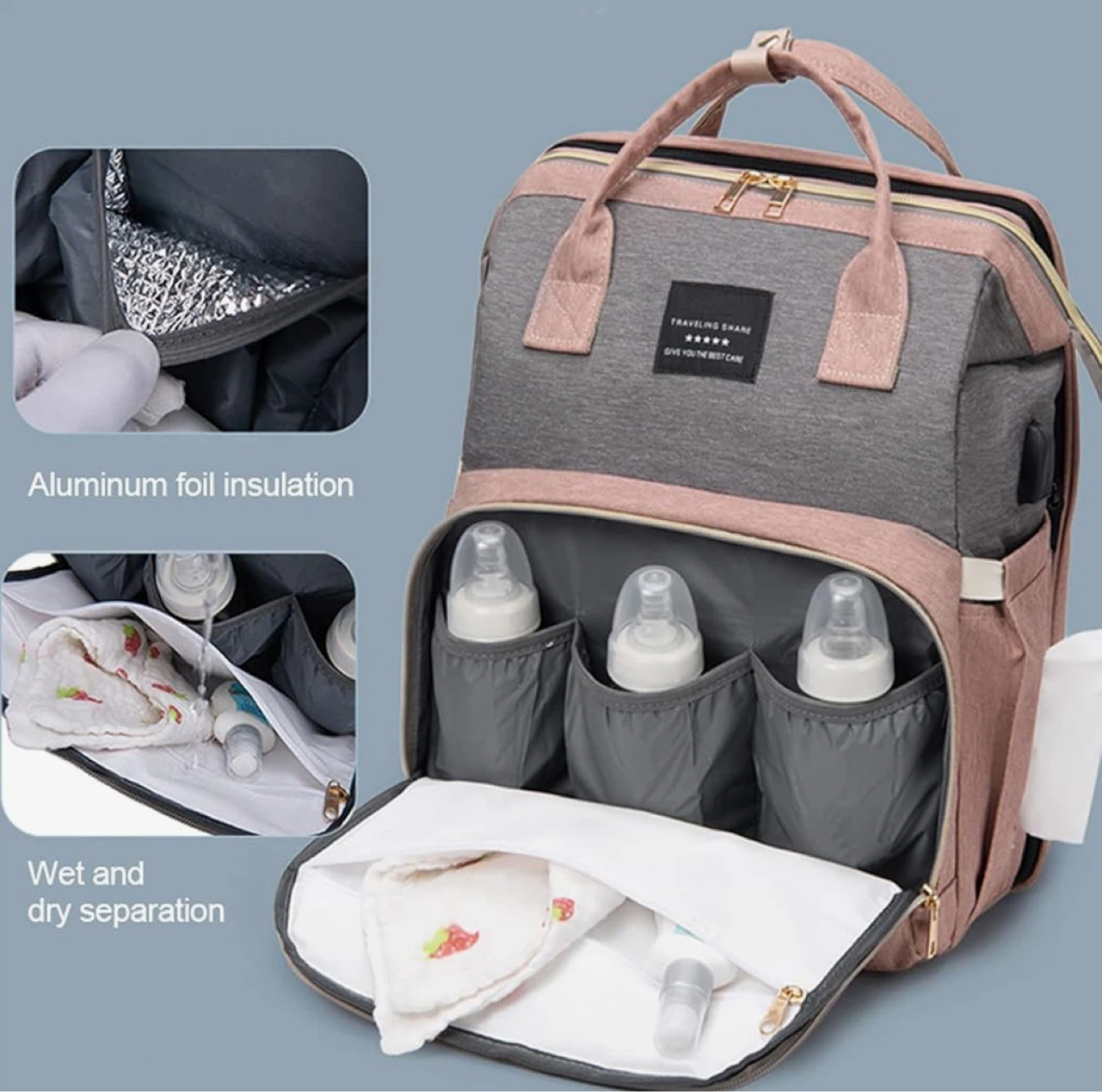 LAND Diaper Bag Backpack - Black - photo 4