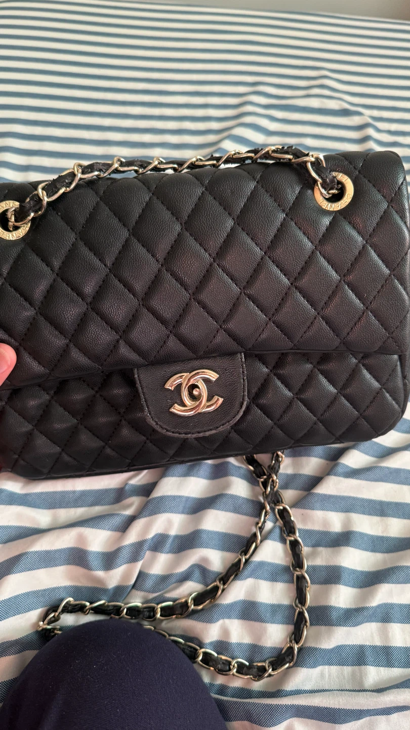 Black Quilted Flap Bag