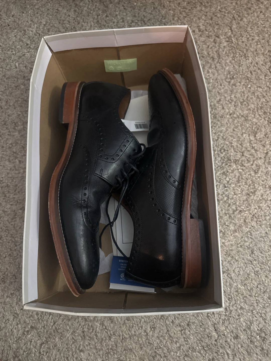 Black Wingtip Oxford Genuine Leather Dress Shoes