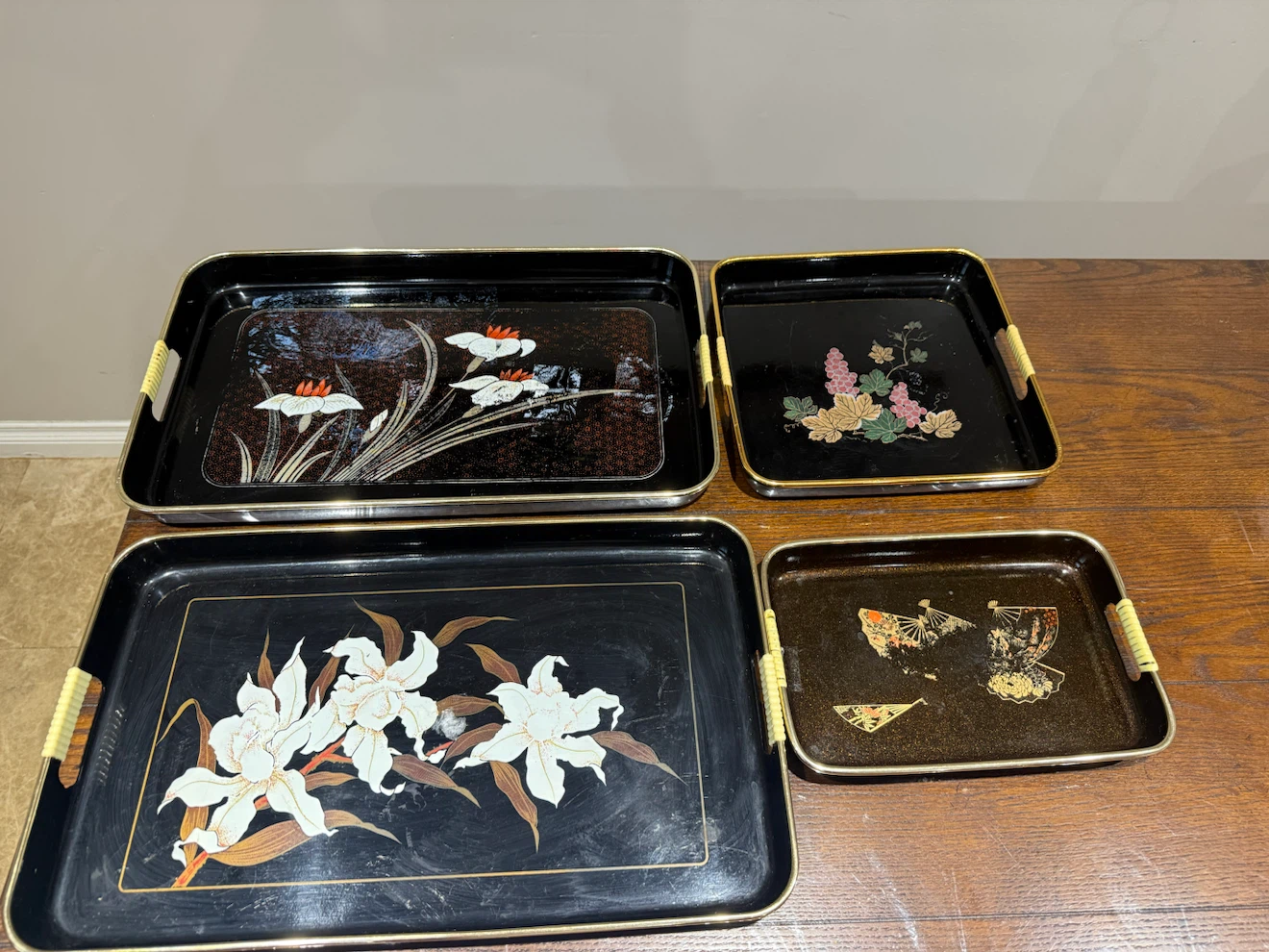 Black Lacquer Serving Trays