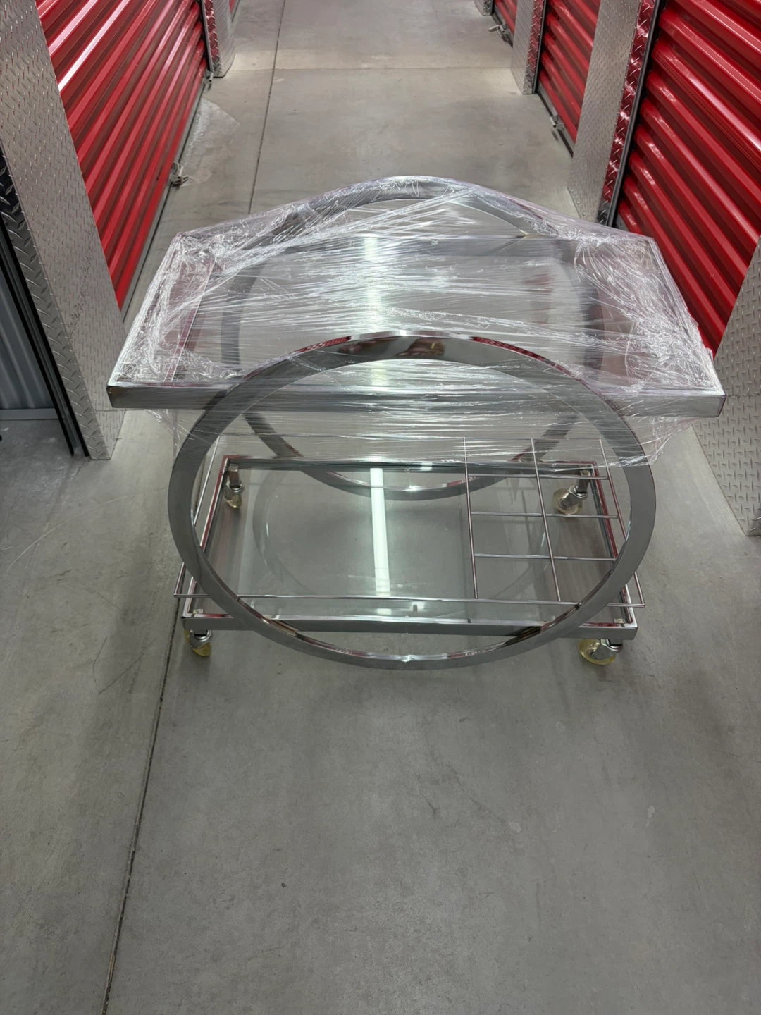Chrome and Glass Bar Cart