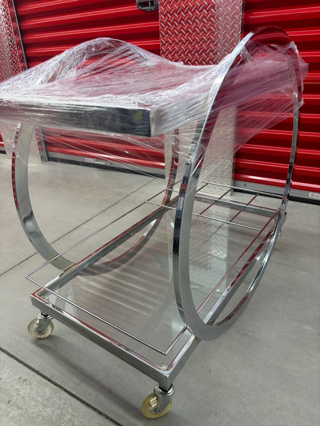 Chrome and Glass Bar Cart - photo 2