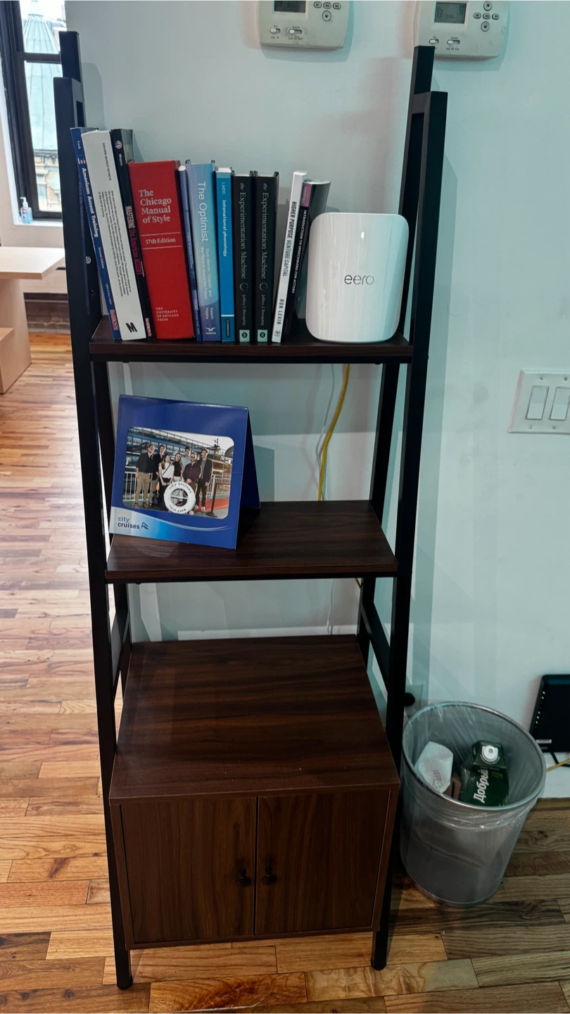 2 Ladder Bookshelves with Cabinet - photo 2