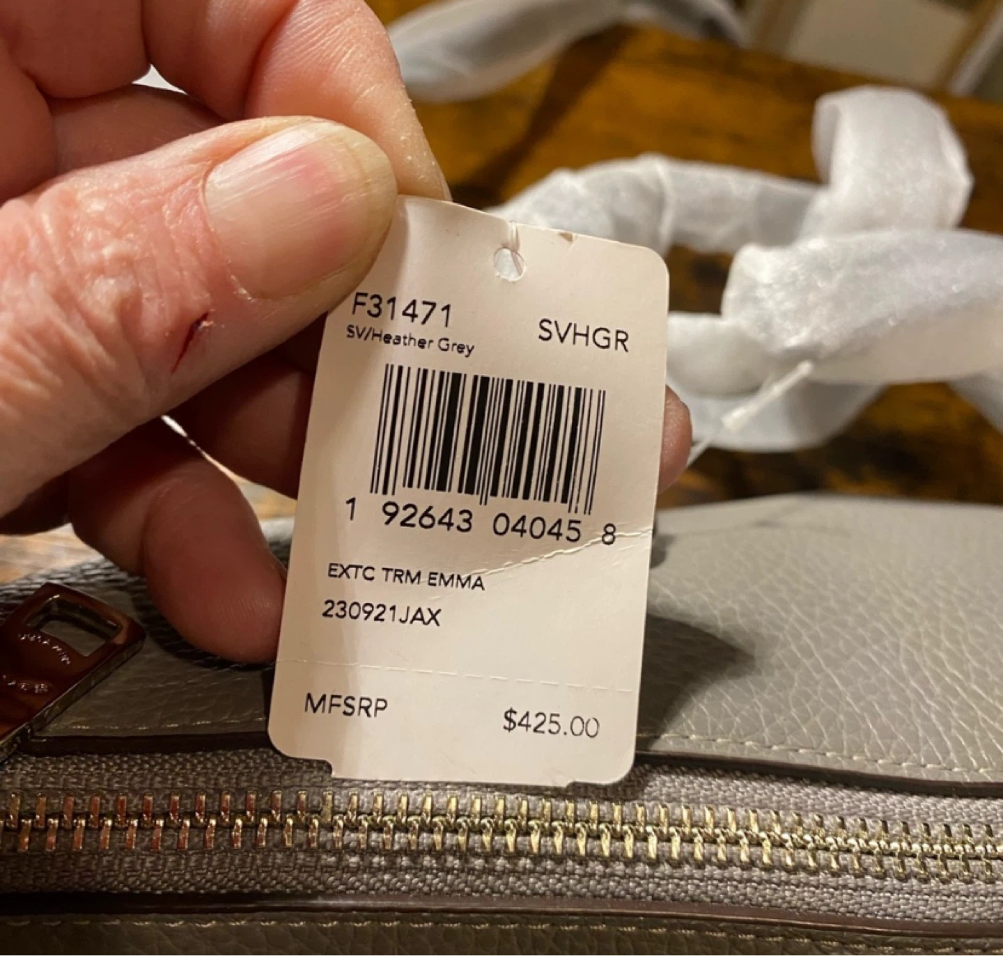 Coach EXTC TRM EMMA SV/Heather Grey Handbag - photo 4