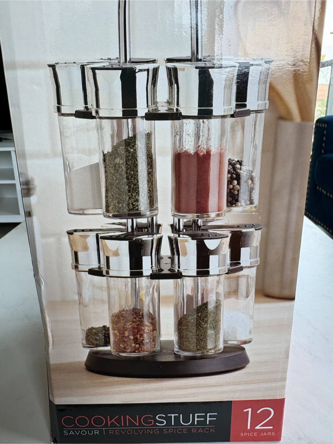 CookingStuff Revolving Spice Rack with 12 Spice Jars