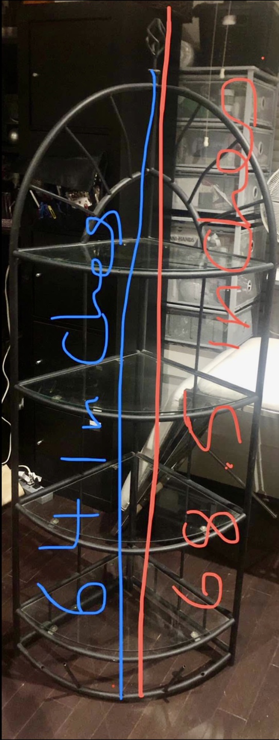 Black Metal and Glass Corner Shelf Unit - photo 3