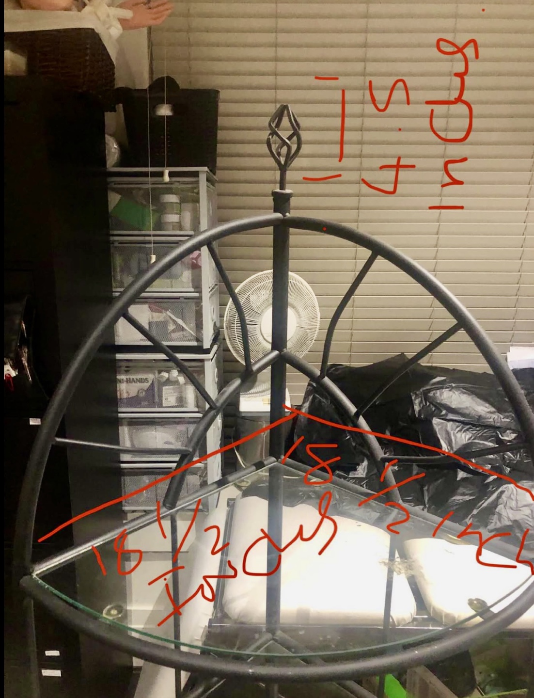 Black Metal and Glass Corner Shelf Unit - photo 2