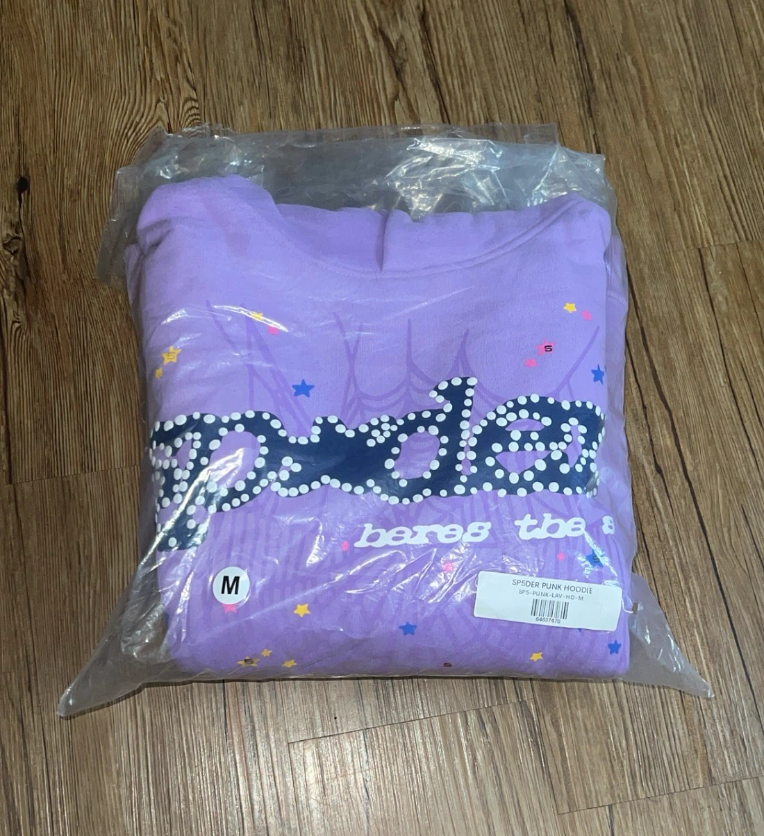 Sp5der Worldwide "Punk" Hoodie Açai - Size Medium (Brand New)