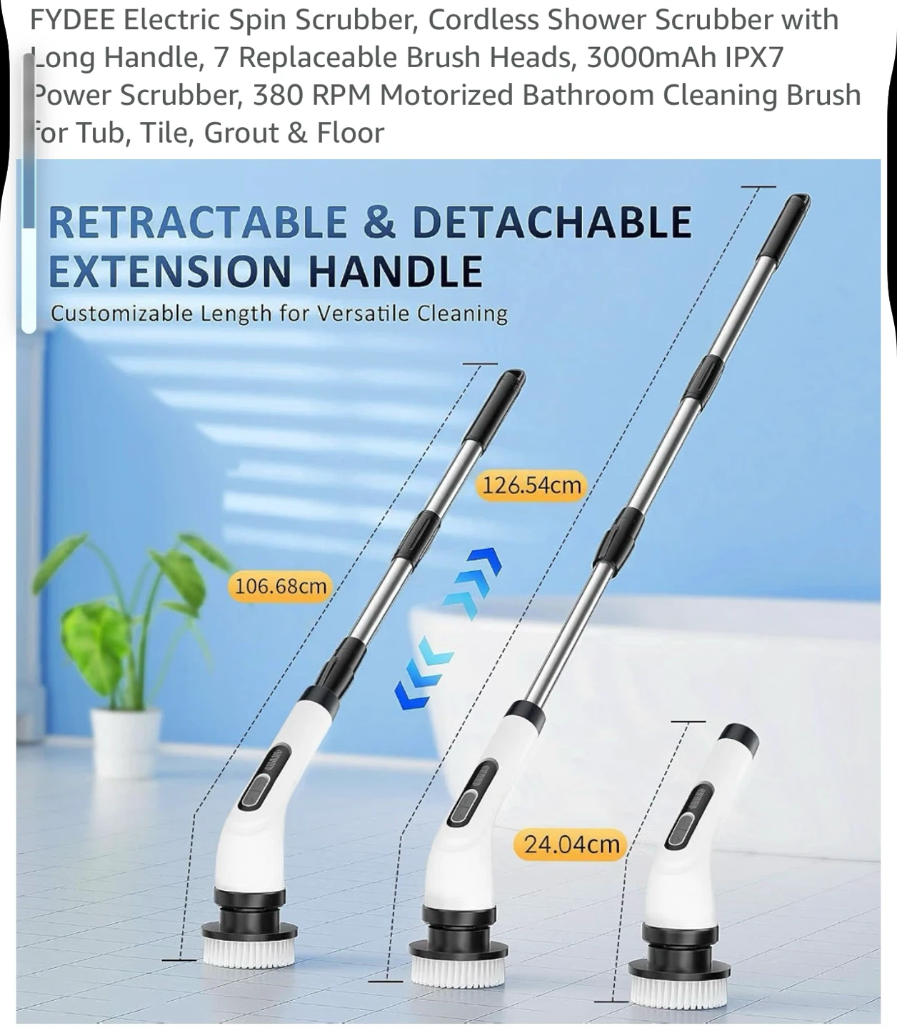 Electric Spin Scrubber with Extension Handle ( Brand New) - photo 2