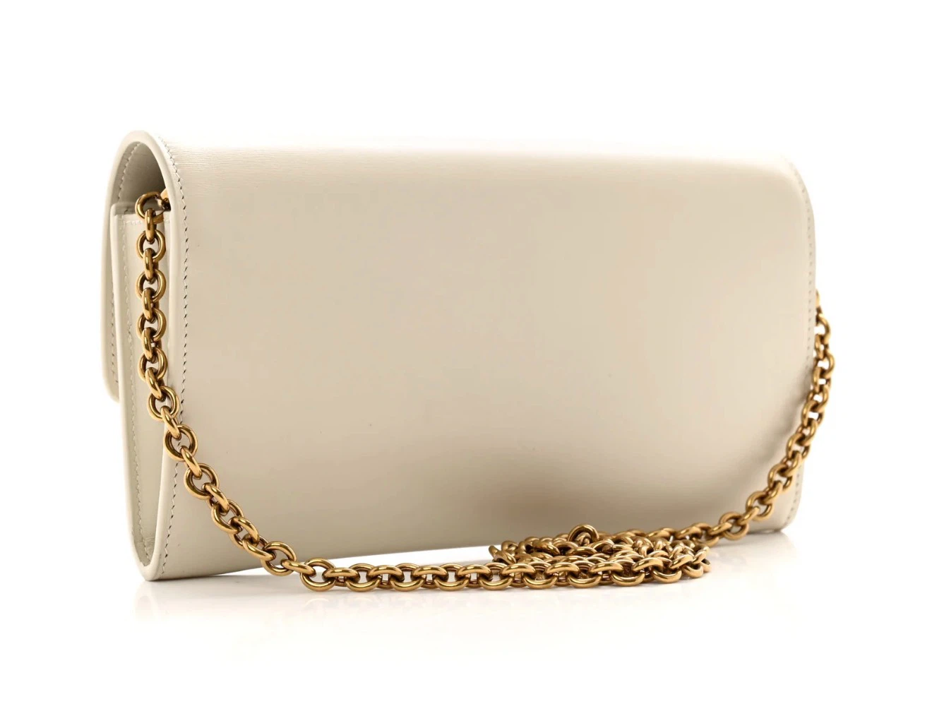 Saint Laurent White Leather Wallet On Chain - photo 2