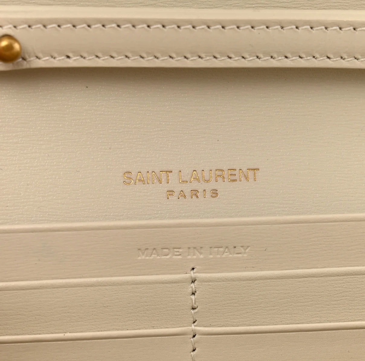 Saint Laurent White Leather Wallet On Chain - photo 5