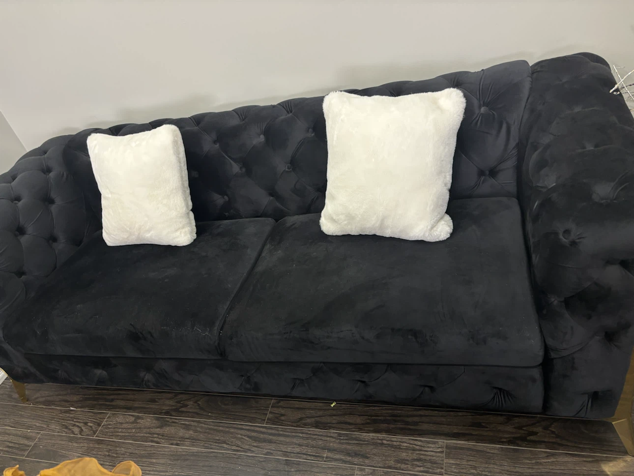 Black Velvet Turkish Sofa- Almost new - photo 2