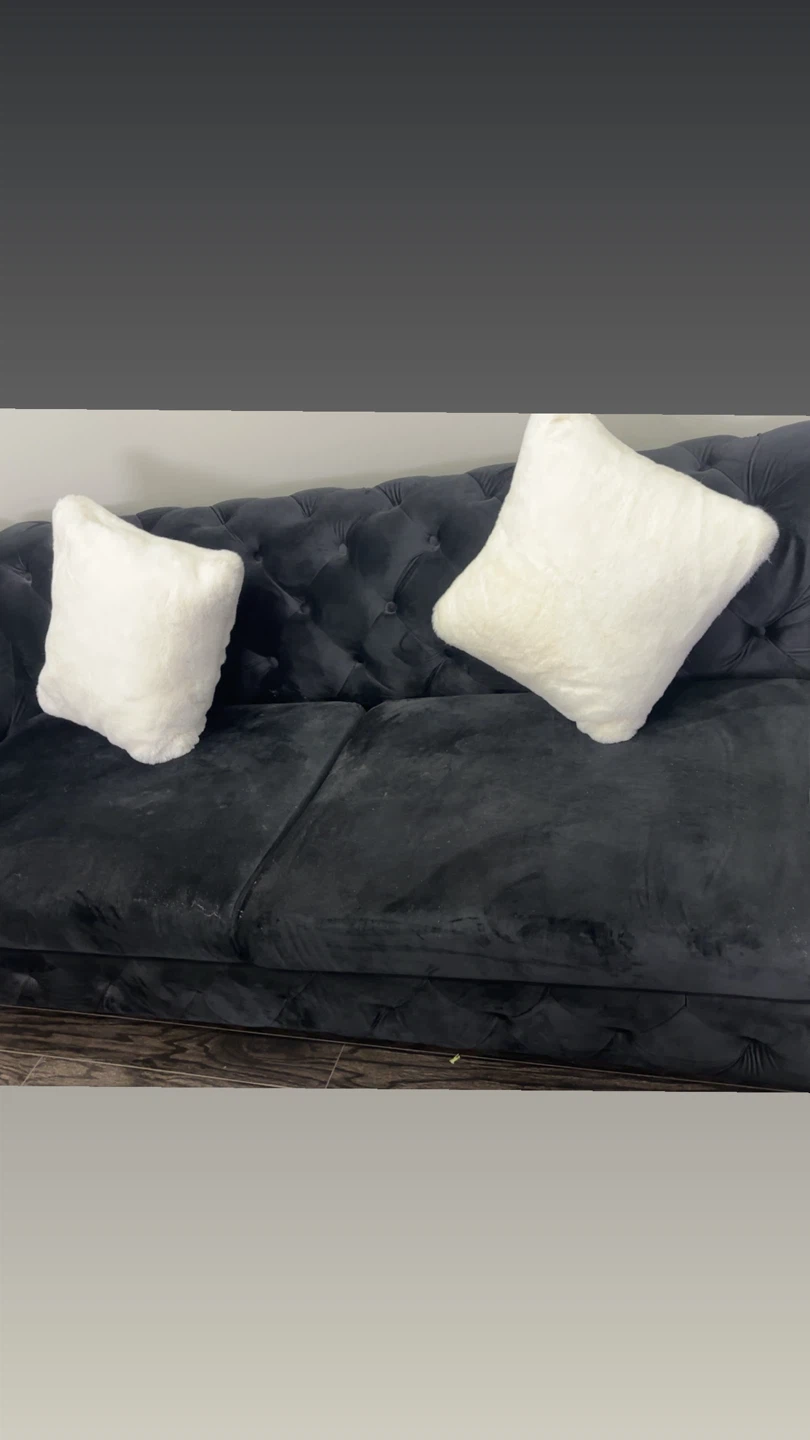 Black Velvet Turkish Sofa- Almost new - photo 3
