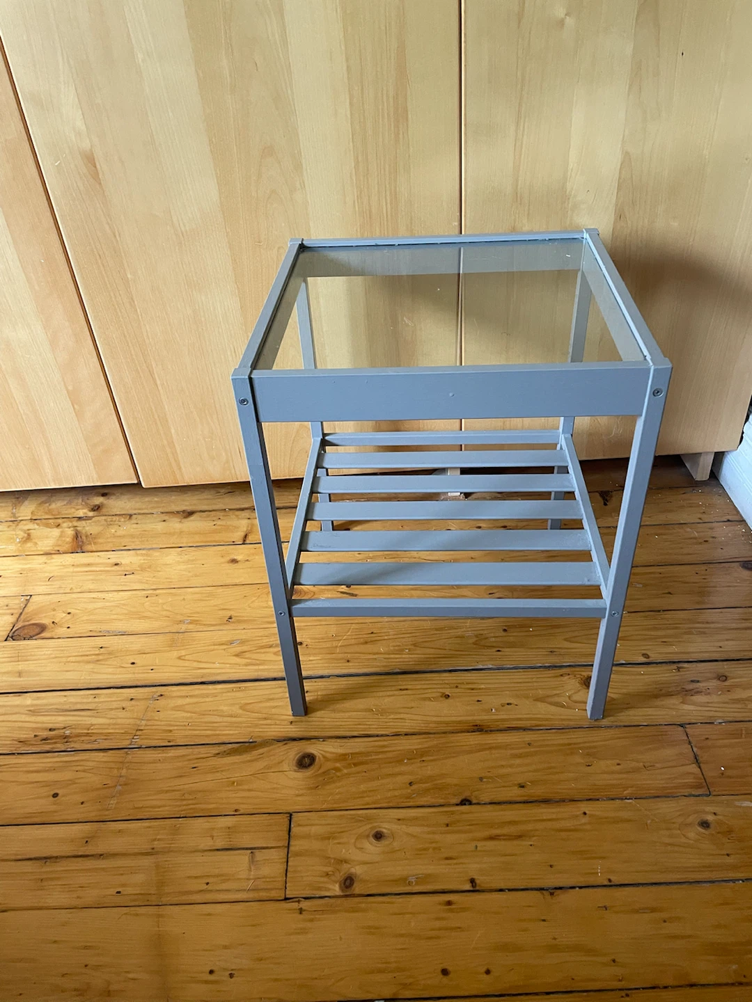 IKEA NESNA Glass Top Bedside Table / Side Table