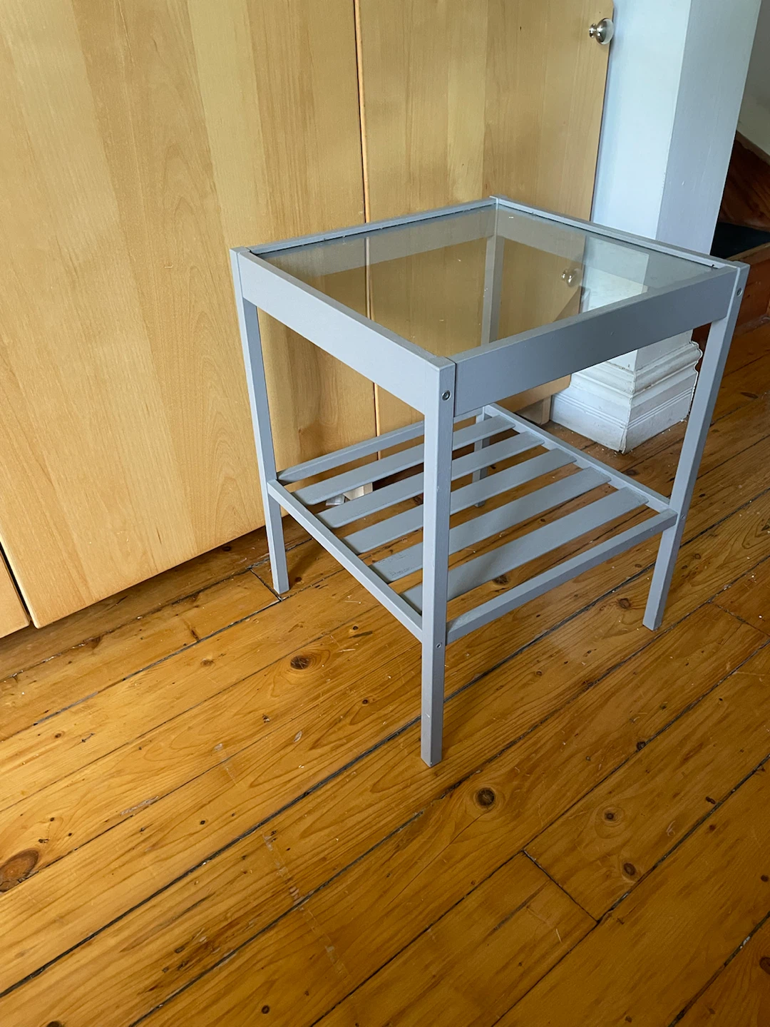 IKEA NESNA Glass Top Bedside Table / Side Table - photo 2