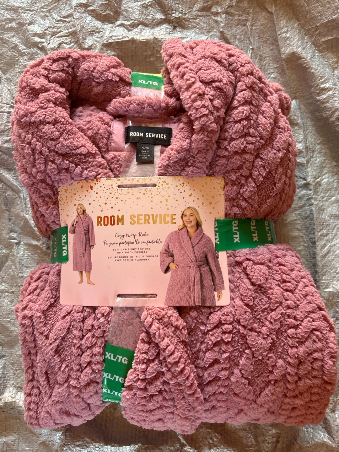 Room Service Cozy Wrap Robe XL/TG Pink