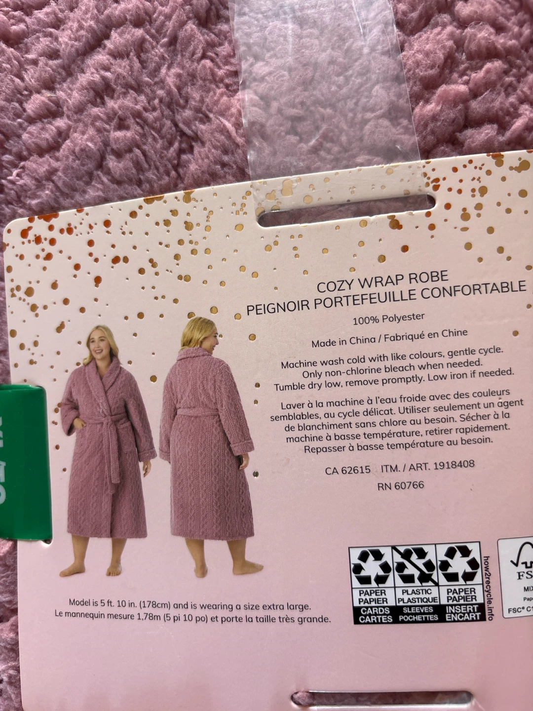 Room Service Cozy Wrap Robe XL/TG Pink - photo 2