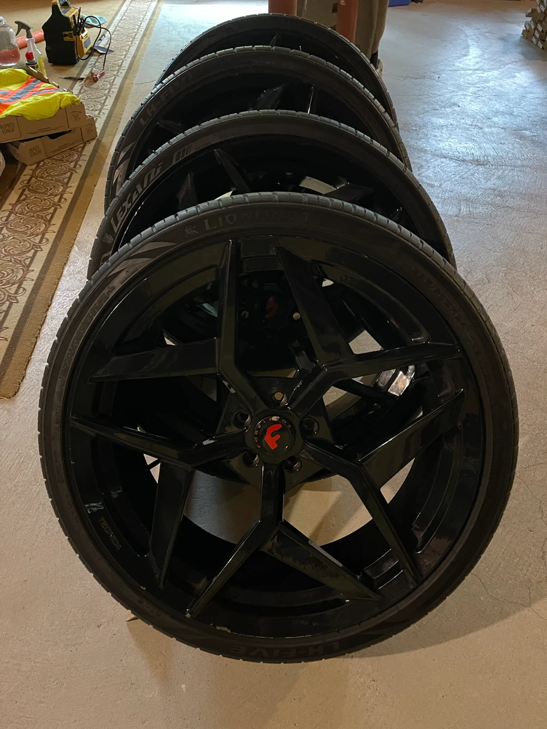 Set of 4 Black Lexani Wheels with Lionhart Tires - photo 3