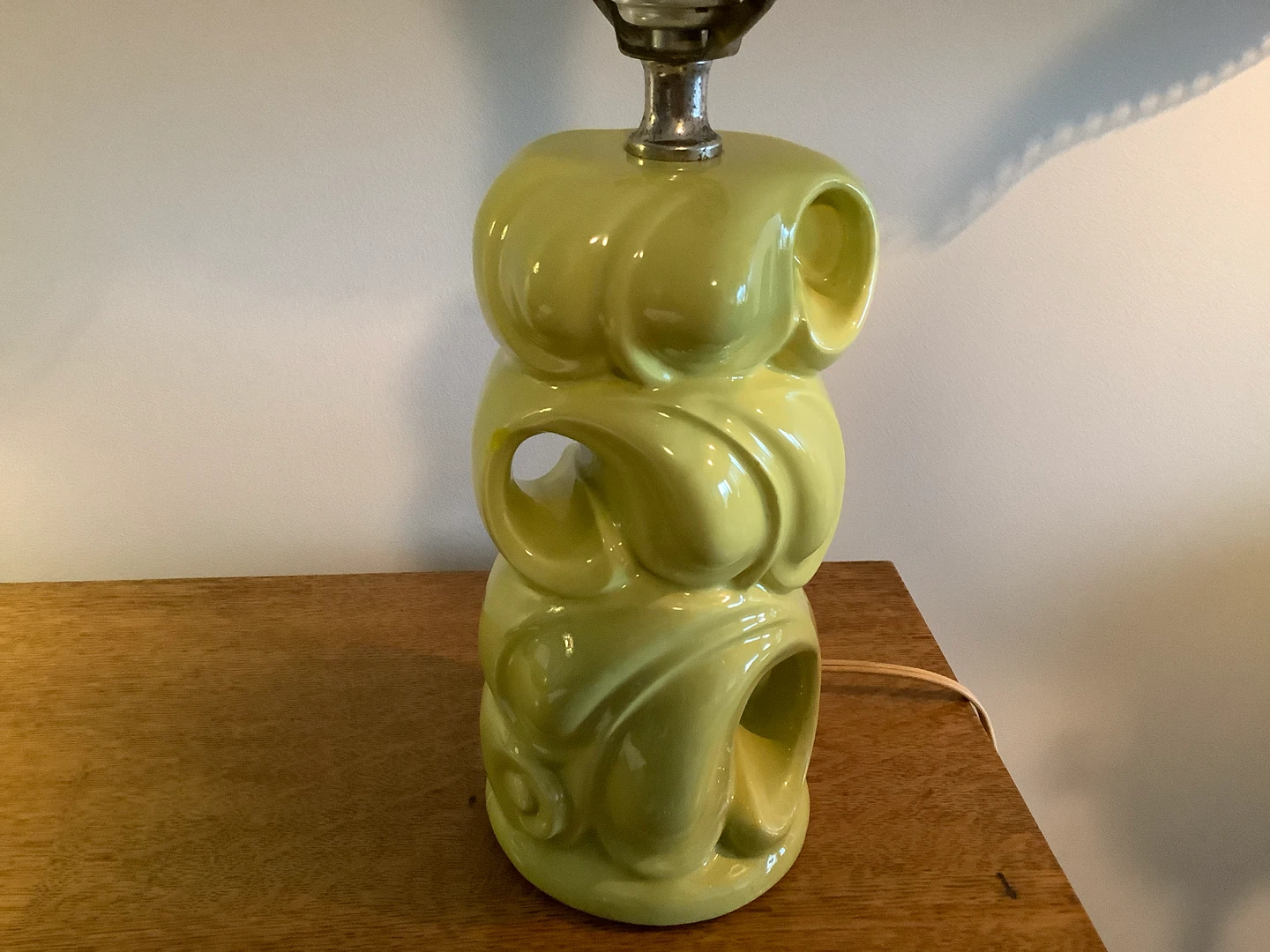 MCM Beauceware Lamp w MCM 2 Tier Fibreglass Lamp Shade 🐞