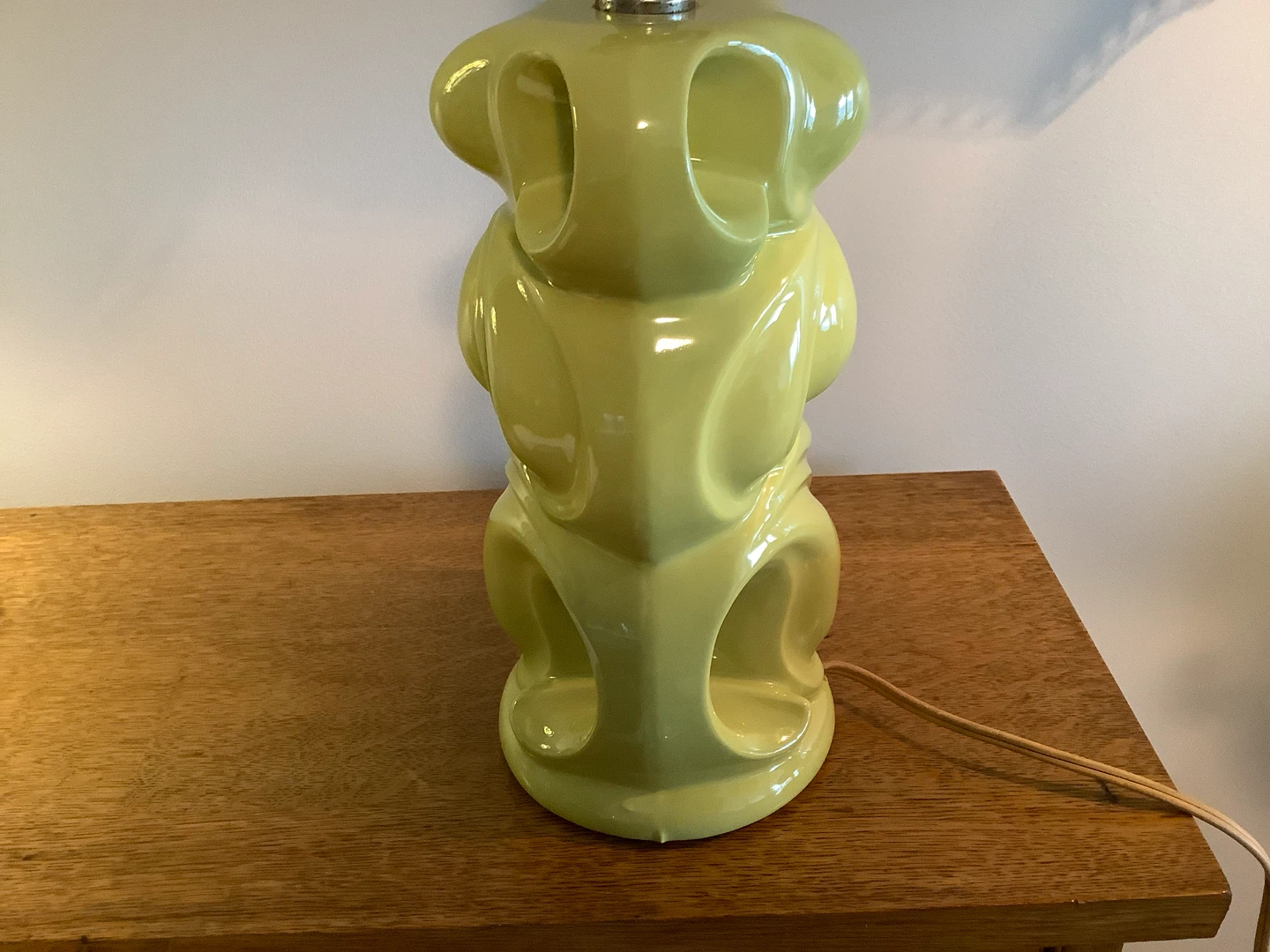 MCM Beauceware Lamp w MCM 2 Tier Fibreglass Lamp Shade 🐞 - photo 3