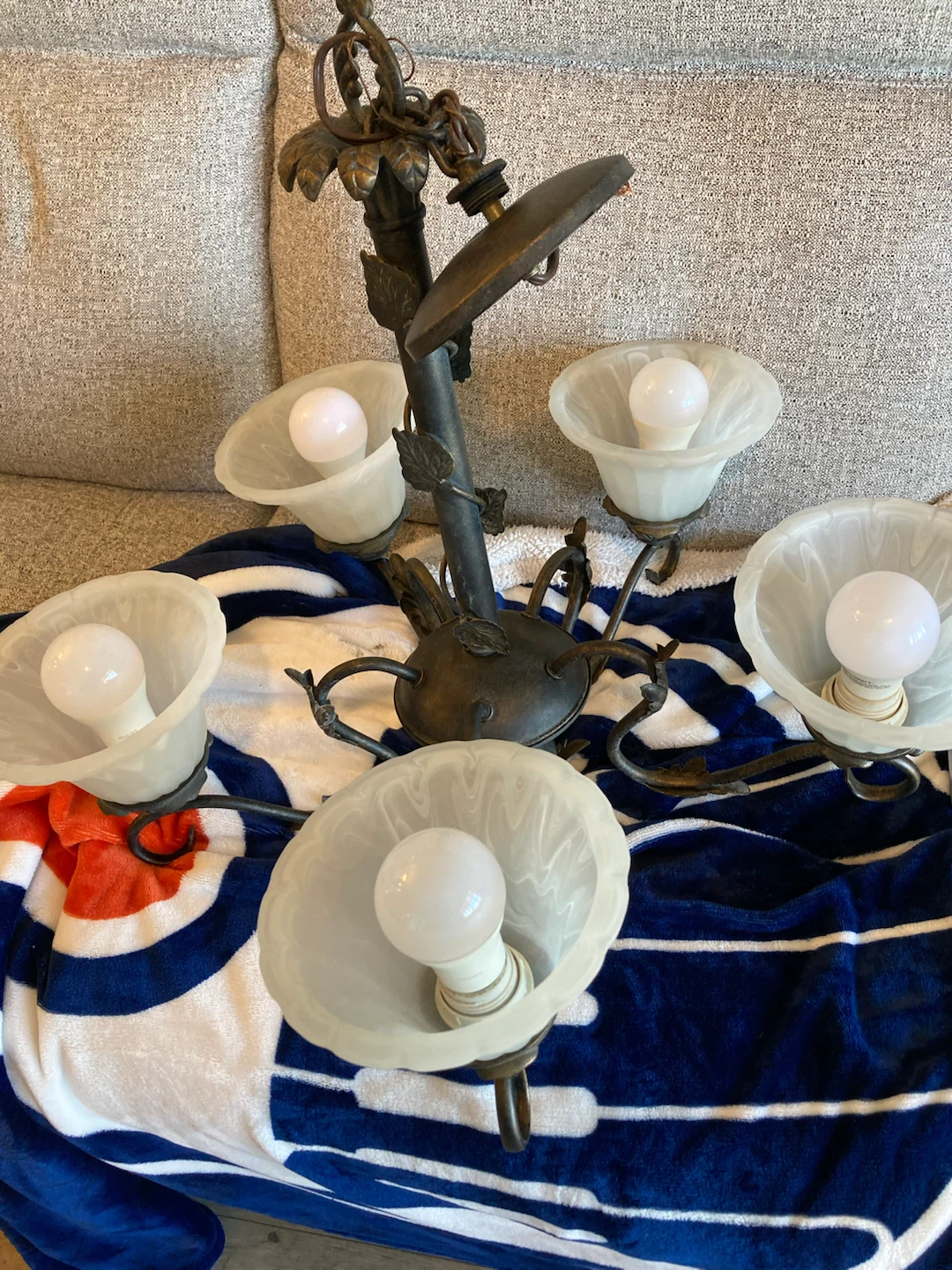 Antique 5 light ceiling light - photo 2