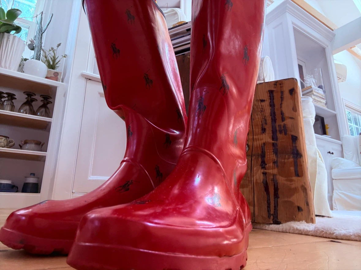 Red Polo Ralph Lauren Rain Boots size 9 women